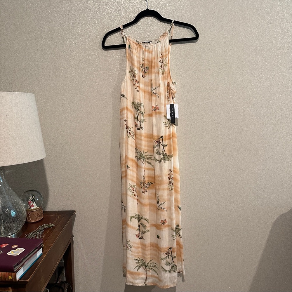 O’Neill Floral Print Sleeveless Maxi Dress - Cream and Tan
